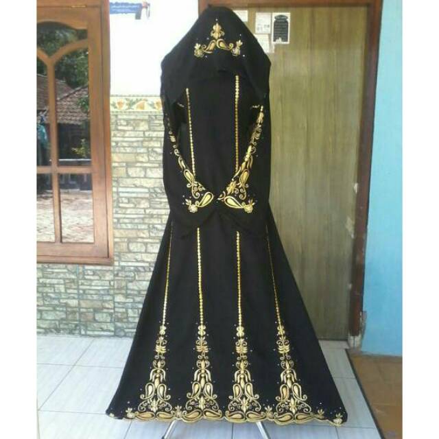 Miira ปัก Abaya gamis plus pashmina
