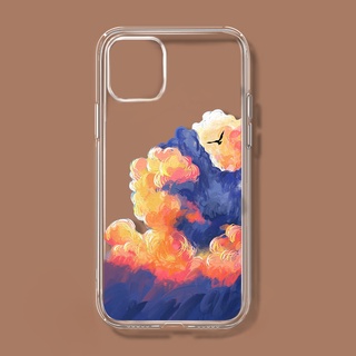 เคสโทรศัพท์มือถือลายก้อนเมฆสีน้ํามันสําหรับ Iphone13Promax Iphone11 12Promax Xmax 7Plus