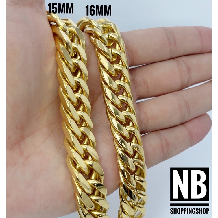 233/240 สร้อยข้อมือสแตนเลส เลสข้อมือ สี Goldcolor ขนาด16mm ตะขอเข้ารูป สแตนเลสแท้ไม่ลอกไม่ดำ ใส่อาบน้ำได้ งานพรีเมี่ยม
