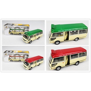 TINY 08 25 HONG KONG TOYOTA COASTER 16 SEATS RED GREEN MINIBUS DIECAST CAR MODEL