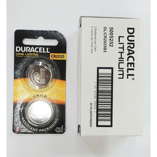 ถ่านกระดุม Duracell CR2025 Lithium แพค2ก้อน ของแท้