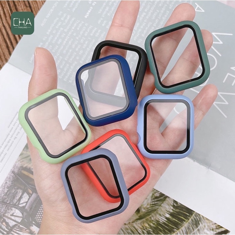 เคสกระจก watch + ฟิลม์กระจกในตัว case สําหรับ watch11 10 9 8 Se 7 6 5 4 เคสกระจก ขนาด41/40/44/45/46มมเคสสําหรับแอปเปิ้ลว