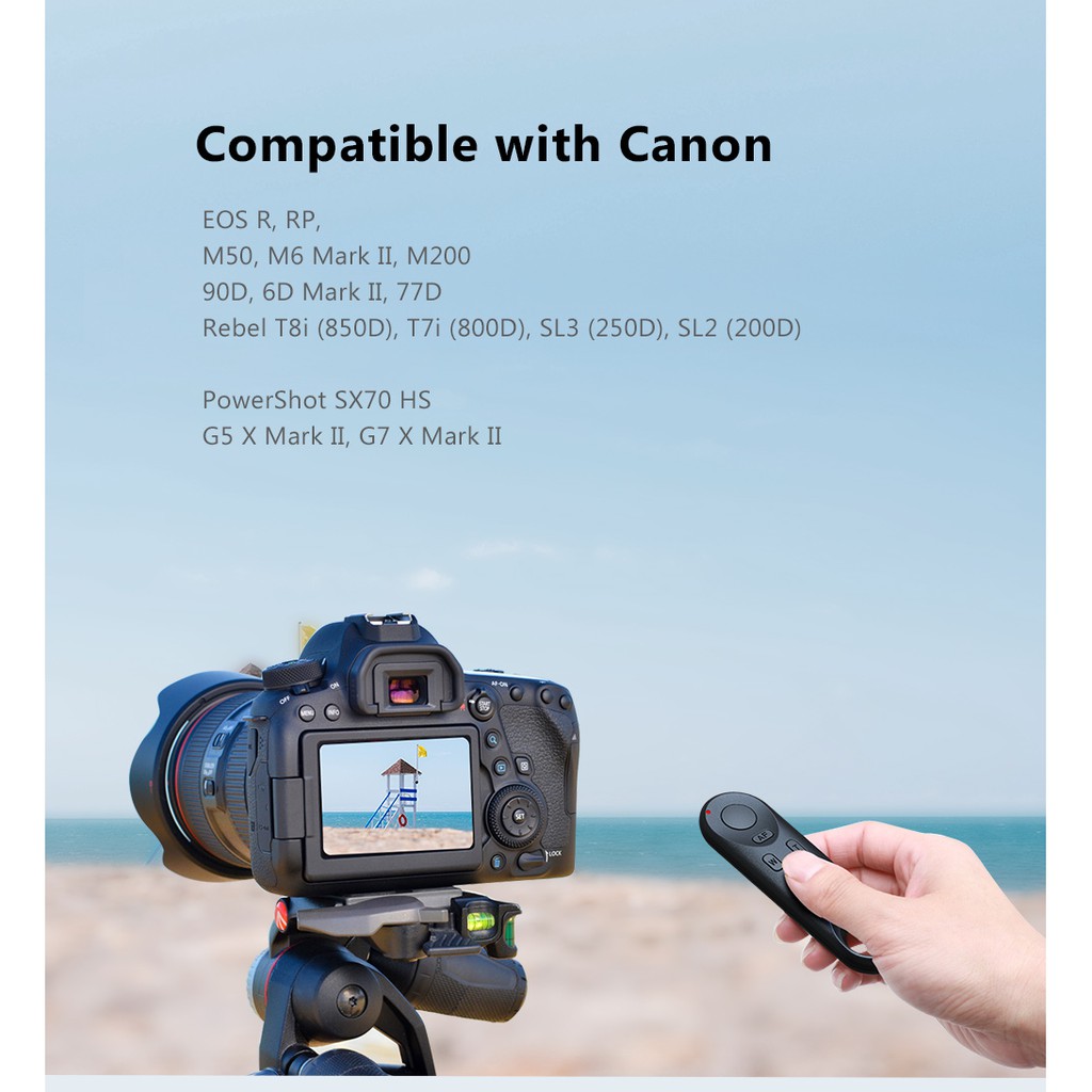 รีโมทคอนโทรลกล้อง AODELAN สําหรับ Canon EOS RP, EOS R, M50, M6 II, M200, 90D, 6D Mark II Replces Canon BR-E1.