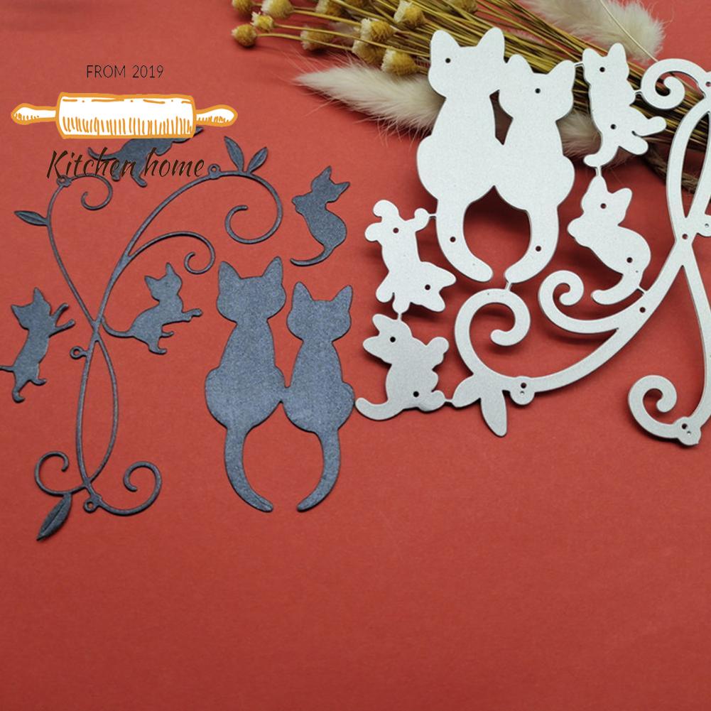 Cat Metal Cutting Dies Scrapbooking Crafts Cutting Dies Cat Butterfly ...