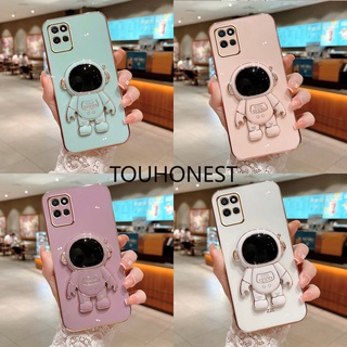 เคส Oppo Realme V5 Realme X7 เคส Realme V11 Realme V15 Case Realme V23 Case Realme Q3i Realme Q5i Case Realme C1 Case Realme C21Y Realme C25Y Luxury Cute Silicone 3D Astronaut Stand Phone Cover Case โทรศัพท์มือถือ ซิลิโคน ลายนักบินอวกาศ พร้อมขาตั้ง