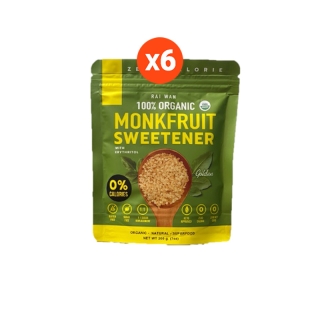 6 Superpack! Golden Organic Monkfruit Sweetener zero calorie zero glycemic zero-aftertasteKeto-friendly