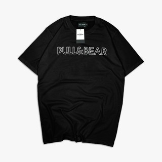 Pull &amp; Bear Distro เสื้อยืดผ้าฝ้าย 100% ปักลายโลโก้