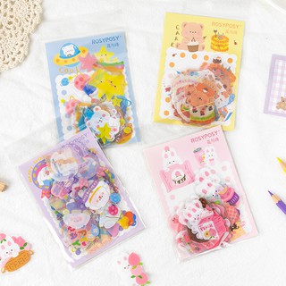 🍬🌈สติ๊กเกอร์น่ารัก สติ๊กเกอร์PVCกันน้ำ ไดคัทDIY พร้อมส่ง!!STICKER 1ซอง มีถึง40ชิ้นคุ้มสุดๆ✨🐰🐻