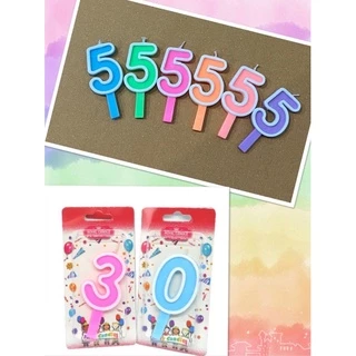 Number candles เทียนตัวเลขสีพาสเทล (1 เเพ็คบรรจุ 10 ชิ้น/เลข)