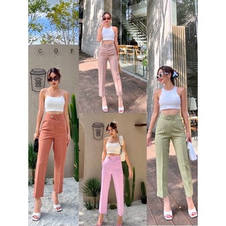 Poppy high-waist pants กางเกงขายาวทรงกระบอกเล็กเอวสูง