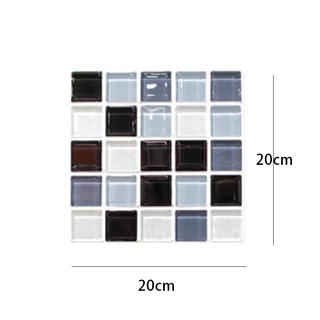 6ชิ้น สติกเกอร์ติดกระเบื้อง แผ่นกันน้ำมันกระเด็น ใช้สำหรับติดผนังห้องครัว วอลเปเปอร์ติดผนัง ลายกระเบื้องโมเสคมีกาวในตัวก