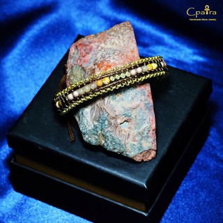 กำไลหินเชือกถัก หินมงคลแท้ Picture Jasper  ..