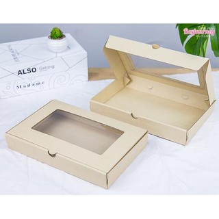 Boxjourney กล่องลูกฟูกพรีเมี่ยม มีหน้าต่าง 18x28x4.3 cm. (20 ใบ/แพค)