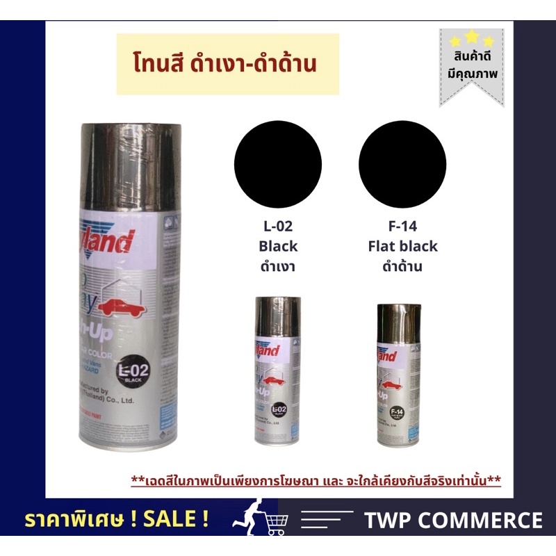 สีสเปรย์ Leyland โทนสีดำเงา/ดำด้าน