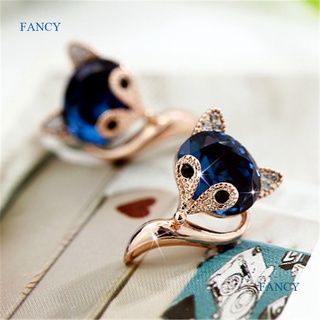 Fancy ใหม่ ต่างหูเพทาย คริสตัล รูปสุนัขจิ้งจอก คุณภาพสูง เครื่องประดับแฟชั่น สําหรับผู้หญิง