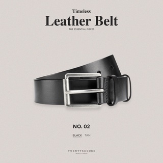 TWENTYSECOND เข็มขัดหนัง Leather Belt 02 - สีดำ / Black