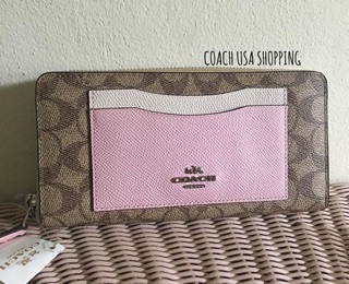 COACH F53749 ACCORDION ZIP WALLET IN COLORBLOCK SIGNATURE