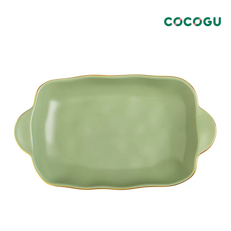 COCOGU luxury Ceramic Plates ถาด จาน ชามมีหูจับ เซรามิกเข้าไมโครเวฟได้ - Piece