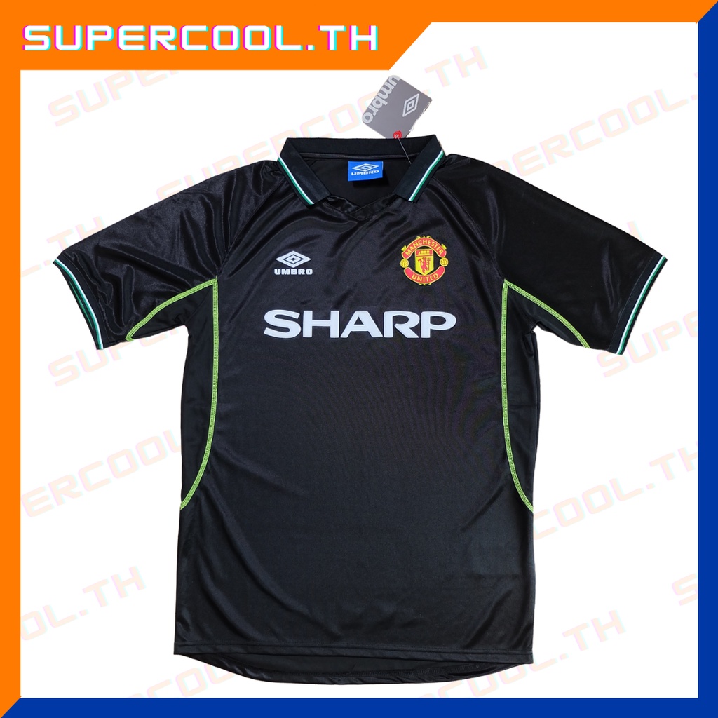 Manchester United 1998/99 Third Kit เสื้อบอลแมนยูย้อนยุค Sharp Umbro Black
