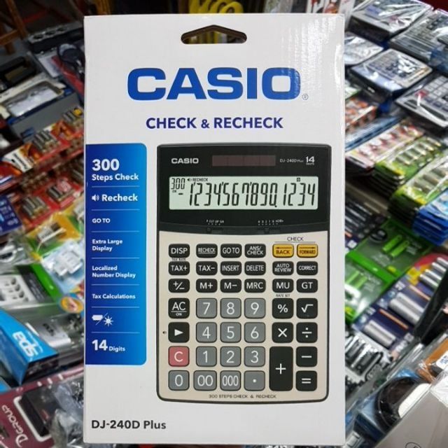 Casio DJ240D PLUS เครื่องคิดเลขตั้งโต๊ะ 14หลัก ของใหม่ ของแท้