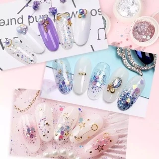 เซ็ตกลิตเตอร์แต่งเล็บ 💗พร้อมส่ง💗ยกเซ็ต8สี ผงเลื่อม ผงกลิตเตอร์ กากเพชร แต่งเล็บ