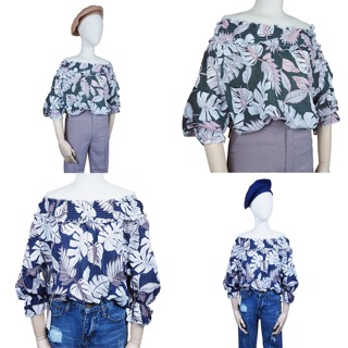 เสื้อแฟชั่นเปิดไหล่ ฮาวาย