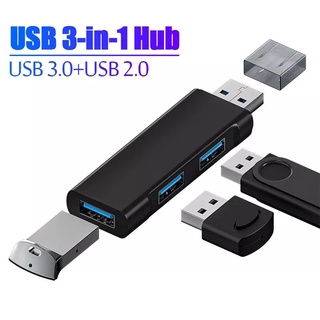 USB 3.0 Hub USB Hub 2.0 USB Splitter Hub ใช้อะแดปเตอร์ไฟ3พอร์ตหลาย Expander 2.0 USB 3.0 hubfor PC