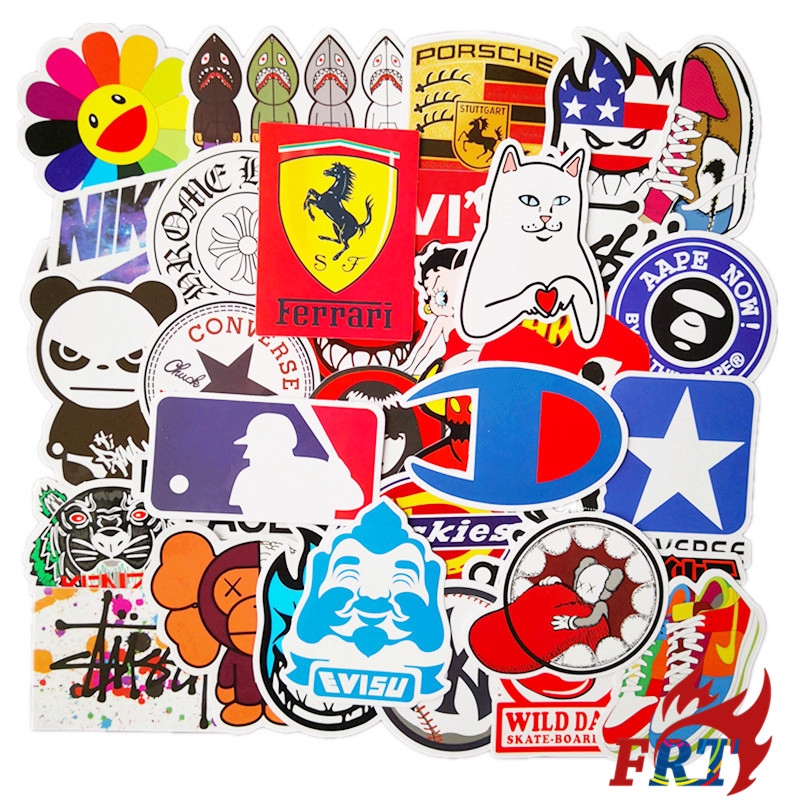สติ๊กเกอร์ผสมโลโก้แบรนด์แฟชั่น 36 ชิ้น/เซ็ต DIY แฟชั่นสติ๊กเกอร์ Doodle กันน้ํา