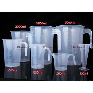 ถ้วยตวงพลาสติกแบบหนา ทนความร้อนสูง คุณภาพดี ขนาด 100, 250, 500, 1000, 2000 ml ถ้วยตวงPP ถ้วยตวง