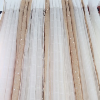 ผ้าม่าน ผ้าโปร่ง ลายปัก ผ้าซับเป็นไหมญี่ปุ่นแท้ ผ้า 2 ชั้น   ..