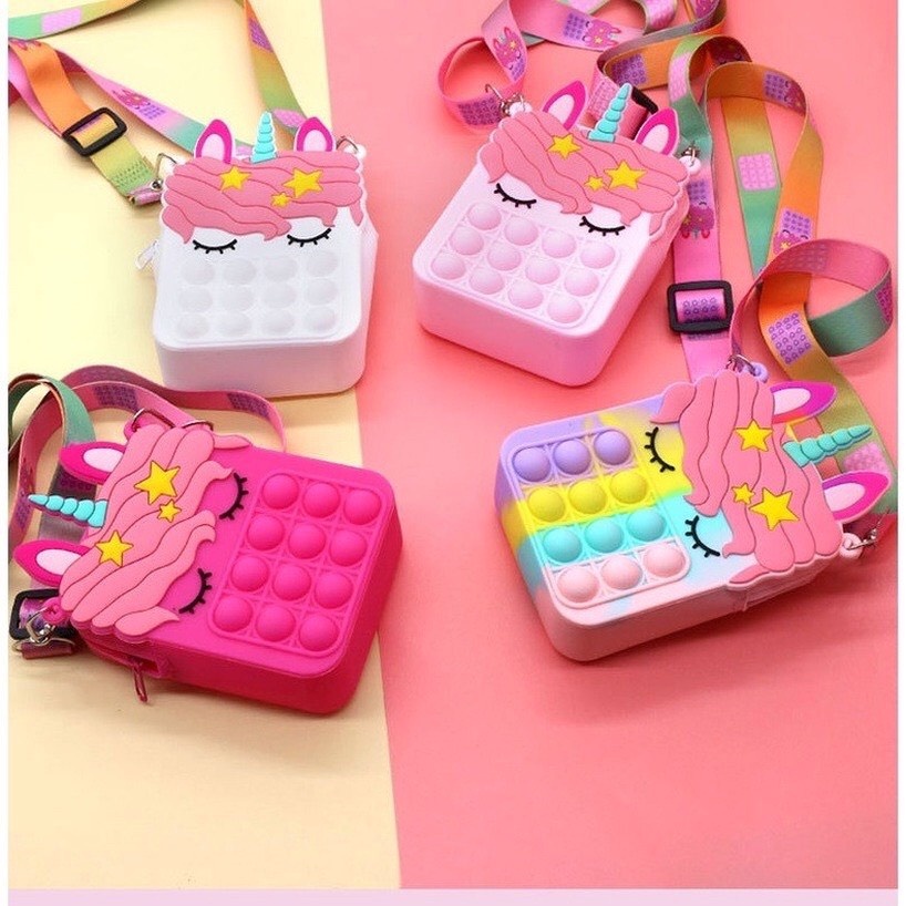 กระเป๋า Popit กระเป๋าสะพายข้าง ของเล่นผ่อนคลายสําหรับเด็ก_NC STORE