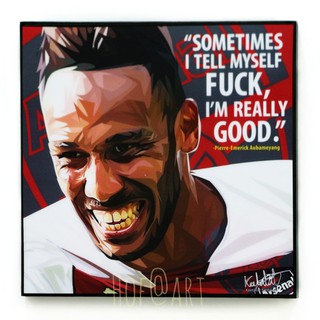 Pierre Emerick Aubameyang ปิแอร์ เอเมอริค โอบาเมยอง Arsenal อาร์เซนอล รูปภาพ​ติด​ผนัง​ pop art ฟุตบอล​ กรอบรูป​​ รูปภาพ