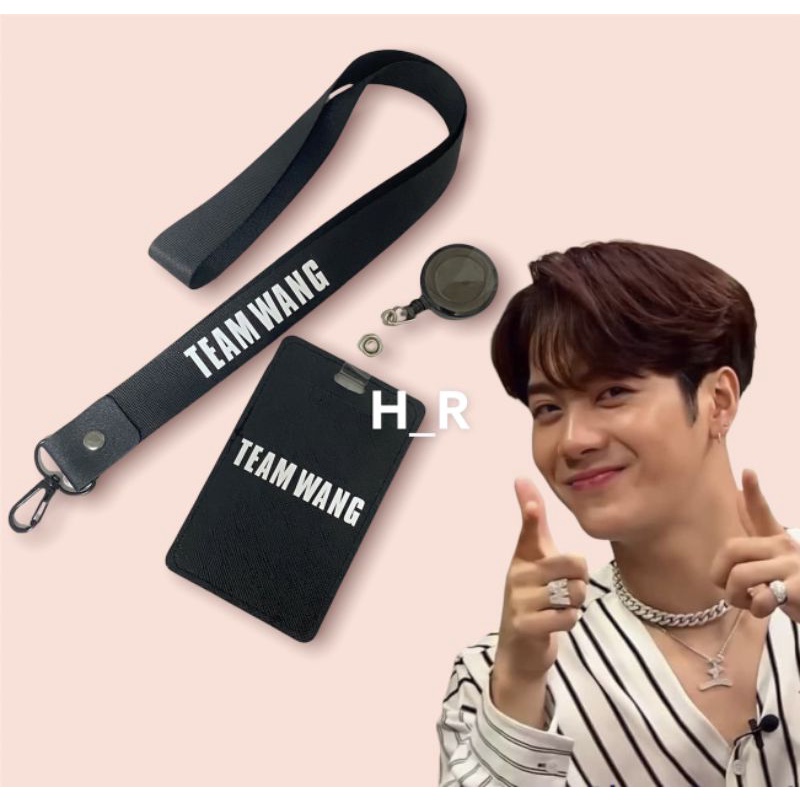 [พร้อมส่ง]  ที่ใส่บัตร  ทีมหวัง Team wang  JACKSON WANG GOT7 KPOP   บัตรพนักงาน สายคล้องบัตร