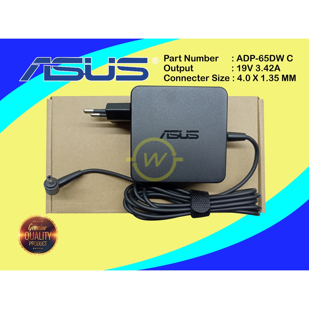 อะแดปเตอร์ชาร์จแล็ปท็อป Asus ของแท้ 19V 3.42A DC 4.0x1.35mm ADP-65DW C Plugin
