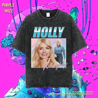 เสื้อยืด ขนาดใหญ่ พิมพ์ลาย Haze Holly Willonby สีม่วง | หินล้างทําความสะอาด | เสื้อยืด ขนาดใหญ่ | เสื้อท็อปสามารถปรับแต่