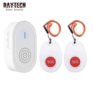 Daytech Caregiver Pagers กระดิ่งไร้สาย 1 แบตเตอรี่ ชาร์จได้ สําหรับผู้สูงอายุ โรงพยาบาล ผู้ป่วยสูงอายุ บ้านส่วนตัว (CC06 2-1)