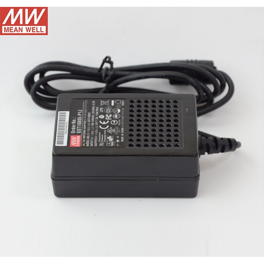 Mean WELL GST18B24-P1J อุตสาหกรรมเดสก์ท็อป Adaptor 24V 0.75A 18W Meanwell ระดับ VI อะแดปเตอร์แหล่งจ่
