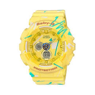 Casio Baby-G Womens Yellow Resin Strap Watch BA-120SC-9ADR