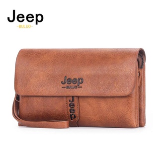 Jeep BULUO กระเป๋าสตางค์ หนัง PU ใบยาว ทรงคลัทช์ ใส่เหรียญได้ สไตล์นักธุรกิจ แฟชั่นสําหรับผู้ชาย