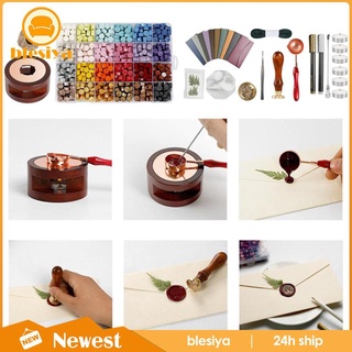 DIY Wax Seal Box Kit Stamp Spoon Set Sealing Beads Wedding Gifts 29pcs