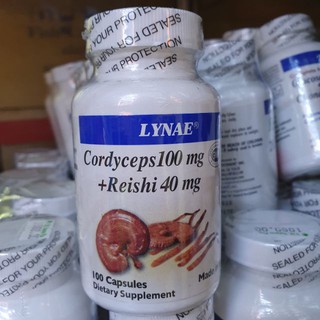 LYNAE Cordyceps 100 mg. + Reishi 40 mg. ไลเน่ ผงถั่งเฉ้าและหลินจือสกัด (100 Capsule) 1 ขวด