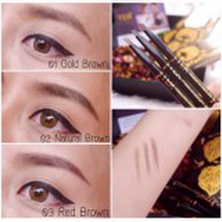 ดินสอเขียนคิ้วแบบออโต้ สูตรกันน้ำ สวยติดทนนาน 24 ชม. odbo Auto Eyebrow Pencil สีน้ำตาลธรรมชาติ