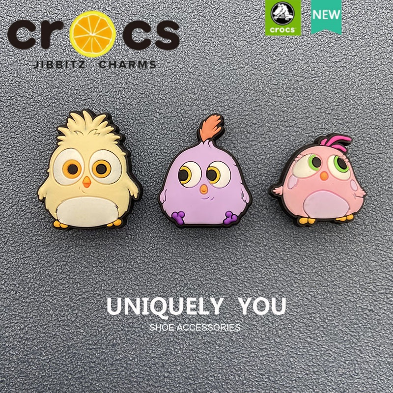 กระดุมหัวเข็มขัด ลายการ์ตูนไก่น่ารัก อุปกรณ์เสริม สําหรับตกแต่งรองเท้า Crocs jibbitz