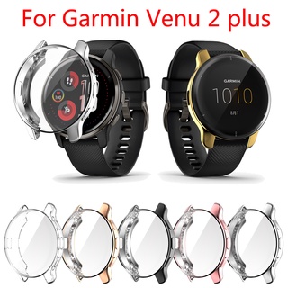 สําหรับ Garmin Venu 2 Plus เคสป้องกันเต็มรูปแบบ สําหรับ Garmin Venu2 Plus ป้องกันหน้าจอ ชุบ TPU เคสป้องกัน