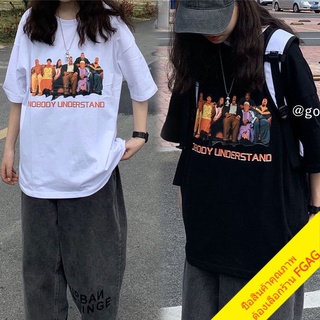 เสื้อยืดแขนสั้นวินเทจผู้หญิง oversized shirt สไตล์เกาหลี เสื้อผ้าแฟชั่นวัยรุ่นน่ารัก สตรีท เสื้อโอเวอร์ไซส์ลายการ์ตูน