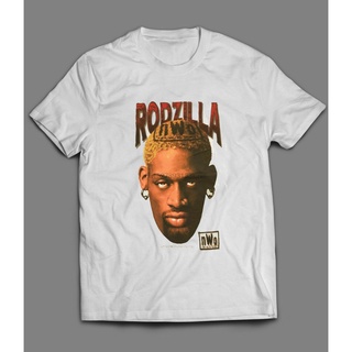 เสื้อยืดผ้าฝ้ายพิมพ์ลายแฟชั่น 【ขายดี】เสื้อยืดแฟชั่น แขนสั้น พิมพ์ลาย Rodzilla Dennis Rodman 1Nwo 1998 90 ขนาดใหญ่ สําหรั