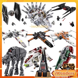 ของเล่นบล็อกตัวต่อ Star Wars MOC Millennium Imperial Shuttle Falcon X-Wing Fighter AT-AT สําหรับเด็ก และผู้ใหญ่