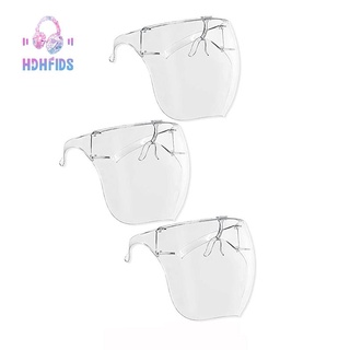 3Pcs Protective Face Shield Visor Glasses with Frames - Ultra Clear Reusable Plastic Goggles -Sanitary Droplet Guard