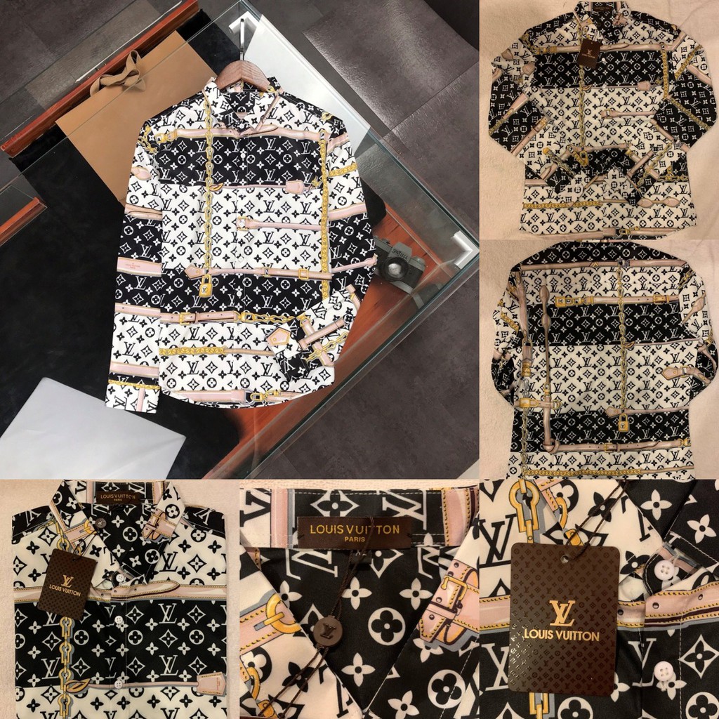 เสื้อเชิ้ตแขนยาวใส่ได้ทั้งผู้ชายและผู้หญิงLouisVuitton เชิ้ตใส่ทำงาน LV1201