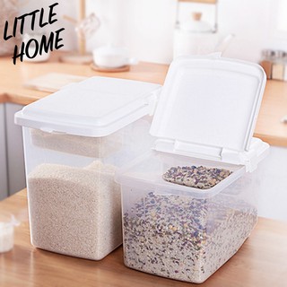 LITTLE HOME กล่องเก็บข้าวสาร ถังข้าวสาร มีล้อเลื่อนและถ้วยตวง ( Keyway ) กล่องข้าว กล่องข้าวสาร กล่องใส่ข้าวสาร